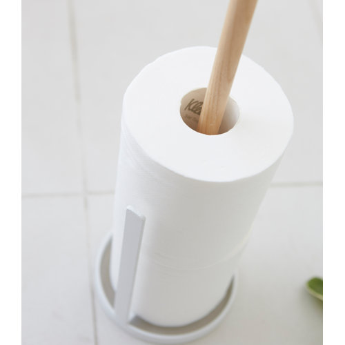 Yamazaki USA Tosca Yamazaki Home Toilet Paper Stand, Bathroom Organizer, Steel + Wood, Holds 3